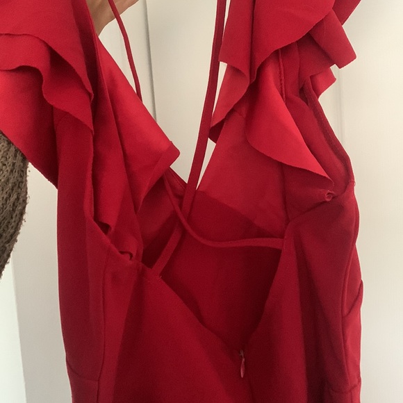 Dark red open back romper, S/XS, brand new - Picture 4 of 4